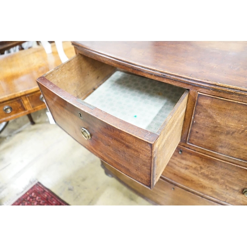 27 - A Regency mahogany bow front four drawer chest, width 100cm, depth 53cm, height 92cm