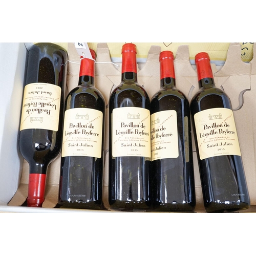 274 - Five bottles of Pavillon de Leoville Poyferre-St. Julien (2nd wine Chateau Leoville-Poyferre OCC, 20... 