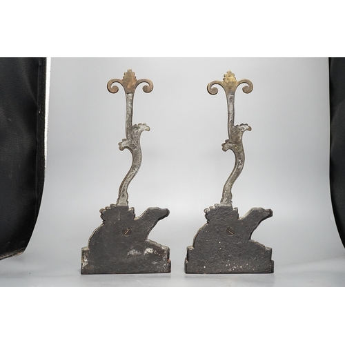 275 - Two matching Victorian cast brass spaniel door stops.