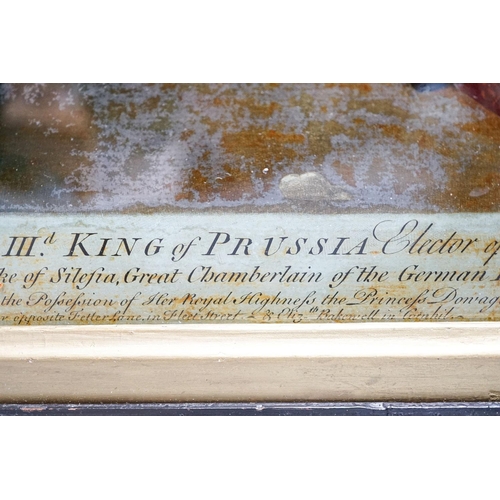 277 - An early 19th century reverse glass print 'Frederick III King of Prussia' 36x26cm