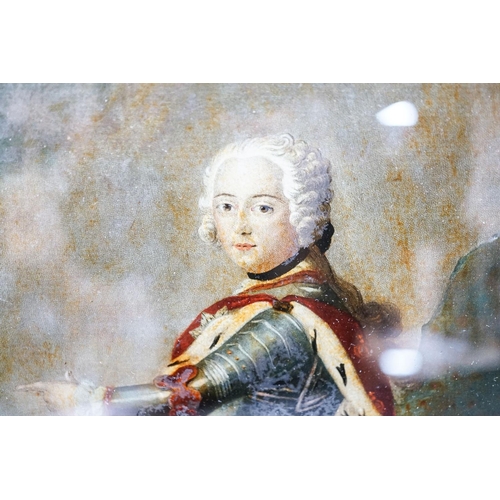 277 - An early 19th century reverse glass print 'Frederick III King of Prussia' 36x26cm