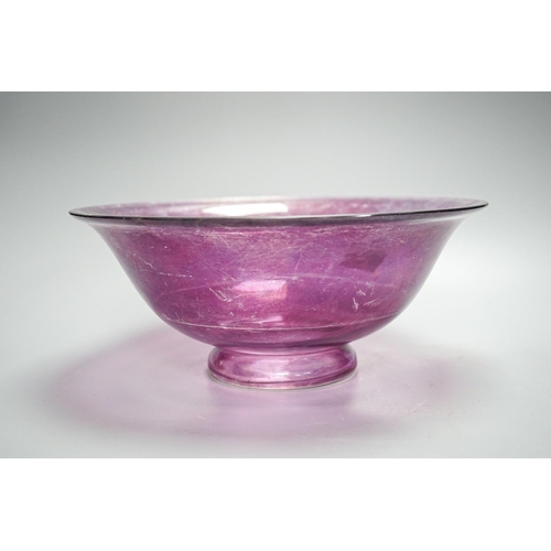 278 - An amethyst flashed glass basin and jug.