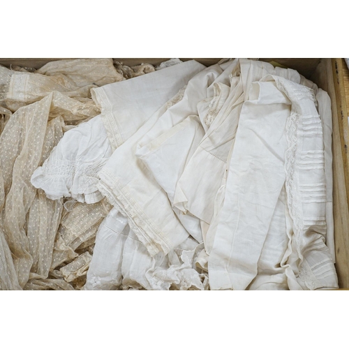 283 - Various christening gowns, 2 dresses in a suitcase