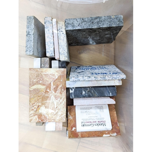 288 - A group of cut stone samples, including marble and granite