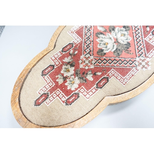 297 - A Victorian beadwork centre plate / tray 55cm