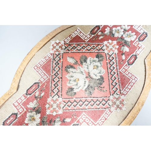 297 - A Victorian beadwork centre plate / tray 55cm