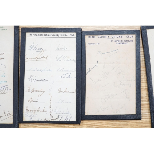 300 - 1950s cricket signatures for Australian and England Ashes teams 1954-5, Kent, Worcester and Hants cr... 