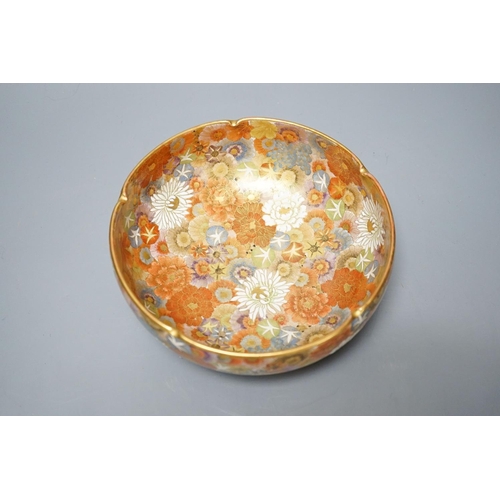 325 - A Japanese satsuma thousand flower bowl, signed, 18cm