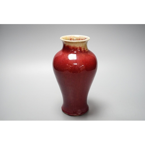 330 - A Chinese sang de boeuf glazed vase 22cm