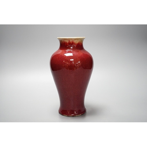 330 - A Chinese sang de boeuf glazed vase 22cm