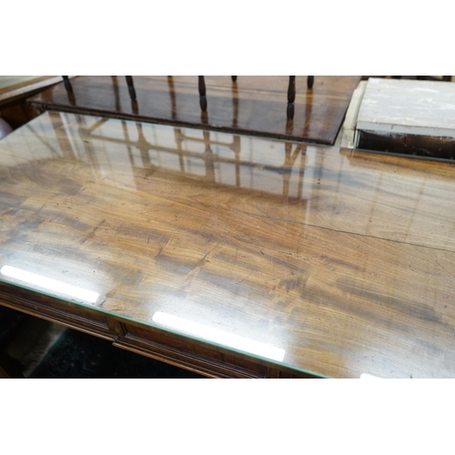 36 - A George III style mahogany serving table, length 150cm, depth 62cm, height 80cm