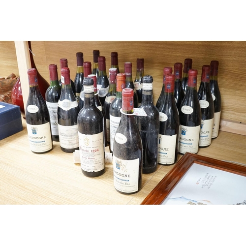 376 - A collection of 24 bottles of red wines including 9 bottles of 1985 Bourgogne, 2 bottles of 1964 Bar... 