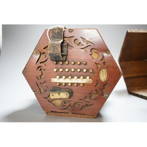 377 - A 48 button concertina by John Alvey Turner, a/f