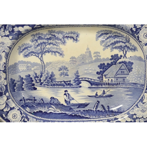 384 - A Victorian Briar Rose pattern oval meat plate 44cm