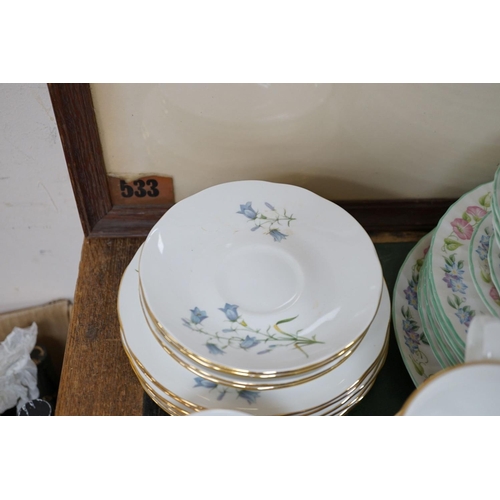 424 - A Sadler 'Wellington' pattern China tea set and a Royal Worcester "English Garden" tea set... 