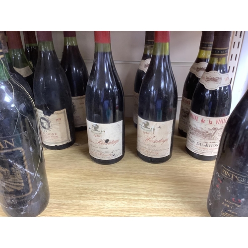 453 - 23 bottles of red wine including two bottles of Crozes Hermitage 1980