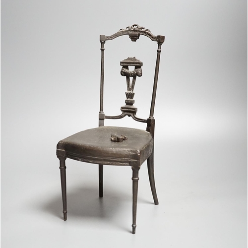 455 - A Berlin style bronze model of a dining chair, height 32cm