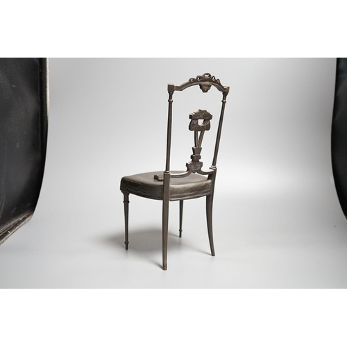 455 - A Berlin style bronze model of a dining chair, height 32cm