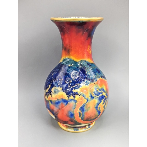 461 - A Bernard Moore flambé pottery vase, early 20th century,decorated with an owl perched on a branch ob... 