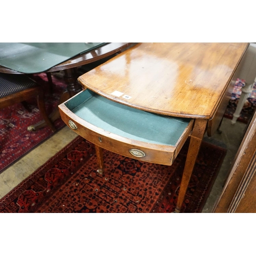 48 - A George III banded mahogany oval topped Pembroke table, width 59cm, depth 102cm, height 71cm... 