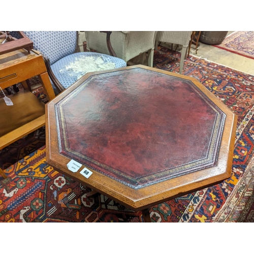 6 - A late Victorian walnut octagonal centre table, width 70cm, height 66cm