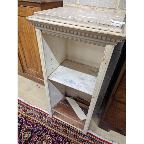 61 - A faux marble topped painted two-tier cabinet, width 43cm, depth 32cm, height 88cm