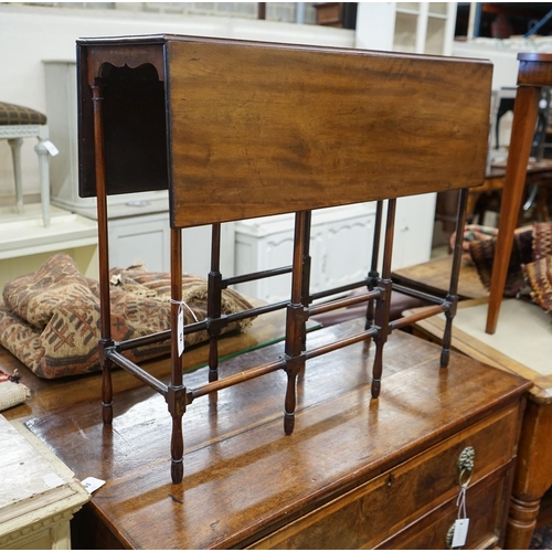 62 - An Edwardian mahogany spider leg table, width 83cm, depth 29cm, height 72cm