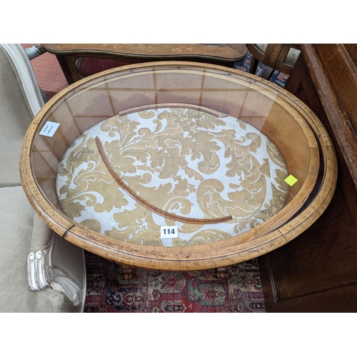 80 - A Victorian birds eye maple bijouterie table, width 70cm, depth 57cm, height 76cm