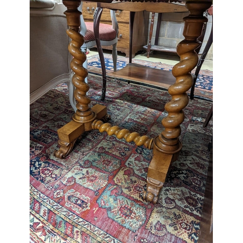 80 - A Victorian birds eye maple bijouterie table, width 70cm, depth 57cm, height 76cm