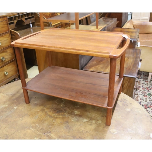 90 - A mid century design Danish style teak two-tier occasional table, width 74cm, depth 44cm, height 48c... 