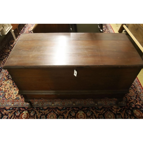 98 - An 18th century Bermudian cedar coffer on stand, width 135cm, depth 60cm, height 86cm