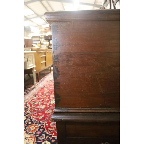 98 - An 18th century Bermudian cedar coffer on stand, width 135cm, depth 60cm, height 86cm