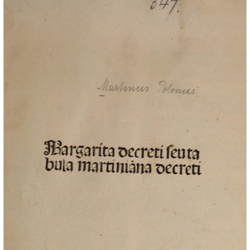 102 - °  Martinus Polonus - Margarita decreti seu tabula martiniana. Strassburg [ Printer of the 1493   &q... 