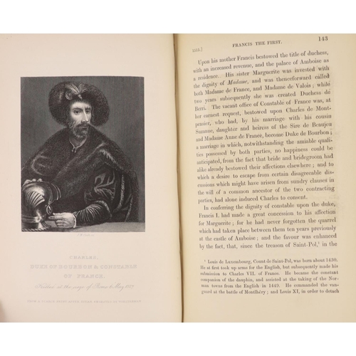 117 - °  Pardoe, Miss [Julia] - The Court and Reign of Francis the First. King of France. 2 Vols, complete... 