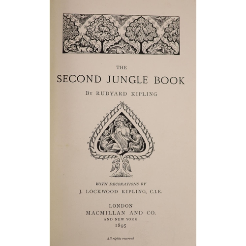 131 - °  Kipling, Rudyard - The Jungle Book. With: The Second Jungle Book, 2 vols, (Jungle Book 1st editio... 