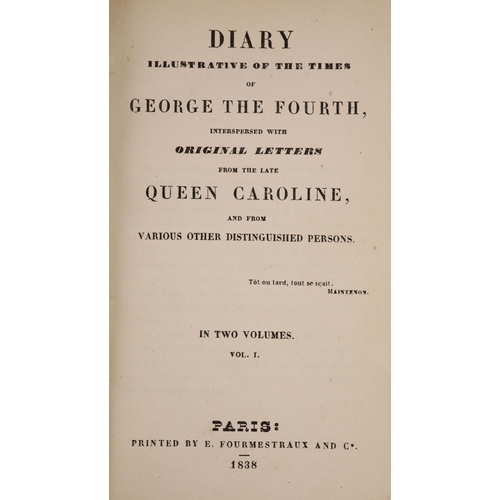 135 - °  Anon [Lady Charlotte Campbell Bury] - Diary Illustrative of the times of George the Fourth... 2 V... 