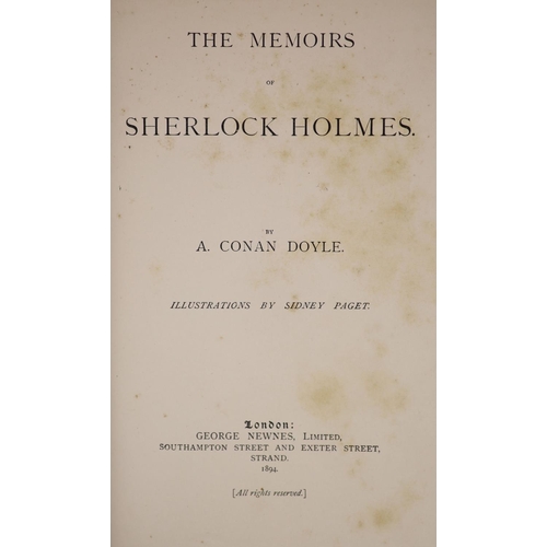 136 - °  Doyle, Arthur Conan - The Memoirs of Sherlock Holmes, 1st edition, numerous illus. (by Sidney Pag... 