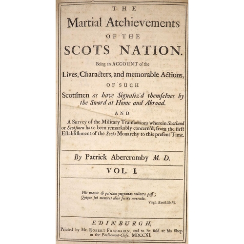 140 - °  Abercromby, Patrick - The Martial Achievements of the Scots Nation2 vols. Marbled calf, panelled... 