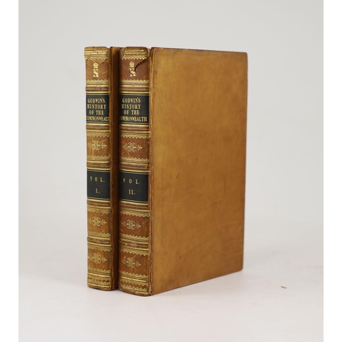 145 - °  Godwin, William - History of the Commonwealth of England... vols 1+2 (of 4). Tanned calf, gilt ru... 