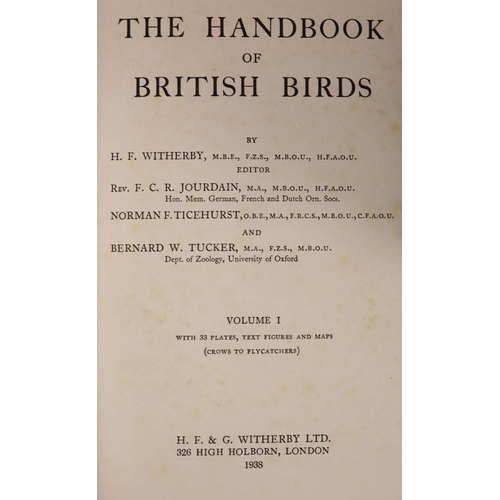 153 - °  Witherby, H.F. [and others] - The Handbook of British Birds. 5 vols, 1st edition. Complete with t... 