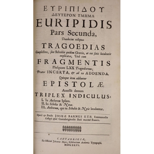 194 - °  Euripides (Gk. title) Euripidis quae extant omnia: Tragodeia nempe XX ... Fragmenta ... et Episto... 