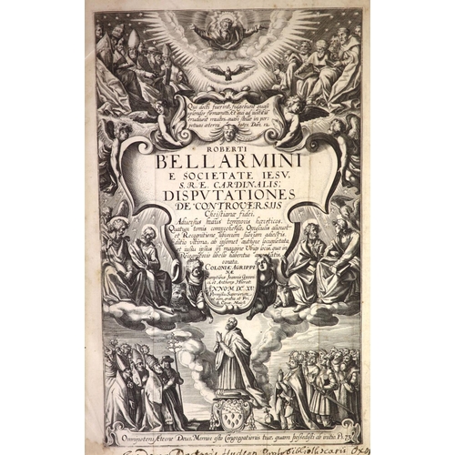 203 - °  Bellarminus, Robert - De Controversiis Christinae Fidei ... 4 vols (in 2). pictorial engraved and... 