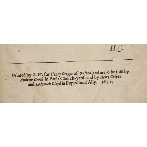 232 - °  [Burton, Robert - The Anatomie of Melancholy] i.e. lacks pictorial engraved title, (half title pr... 