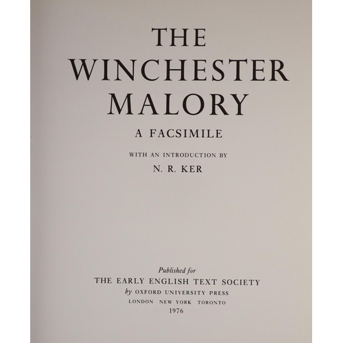 246 - °  (Malory, Sir Thomas - Le Morte D'Arthur) The Winchester Malory: a facsimile. With an introduction... 