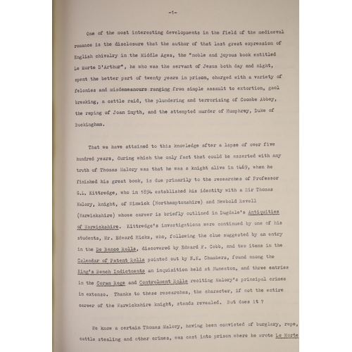 246 - °  (Malory, Sir Thomas - Le Morte D'Arthur) The Winchester Malory: a facsimile. With an introduction... 