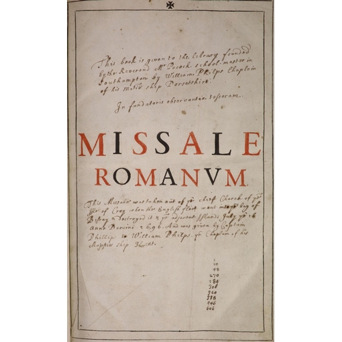 247 - °  Missale Romanum ex Decreto Sacrosancti Concilii Tridentini Restitutum ... pictorial engraved titl... 