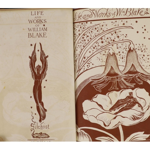 252 - °  Gilchrist, Alexander- Life of William Blake, 2 vols, 2nd edition, rebound half calf with marbled ... 