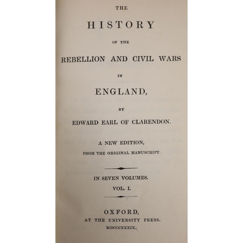 270 - °  Clarendon, Edward Earl of - The History of the Rebellion and the Civil Wars in England. A new edi... 