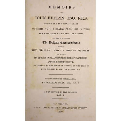 271 - °  Bray, William (editor) - Memoirs of John Evelyn, Esq; F.R.S. Author of the Sylva Comprising hi... 