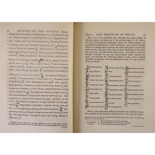 281 - °  Hawkins, John - A General History of the Science and Practice of Music. 5 vols, complete with eng... 